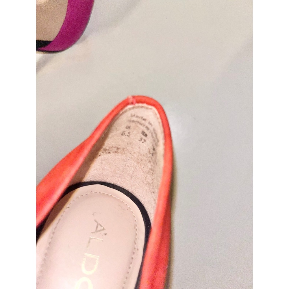ALDO Nydelaclya‎ Pink Orange Suede Heel Pumps Stiletto Clear Inlay | Women's 6.5 - Picture 13 of 13